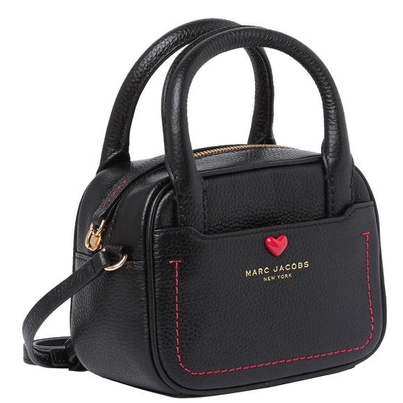 Marc Jacobs Empire City Valentine Top Handle Bag in black with red heart - Picture 5 of 10